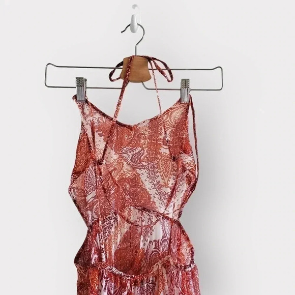 NWT Topshop Womens Paisley Print Cover-Up Chiffon Maxi Dress Size Small - Picture 5 of 13